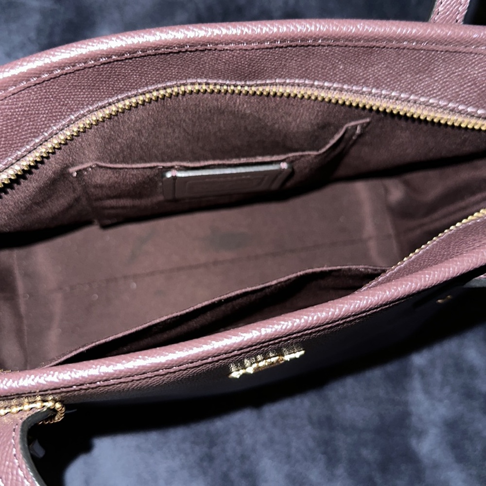 Coach Mini City Burgundy Brown Leather Tote with Gold Hardware - Picture 5 of 7